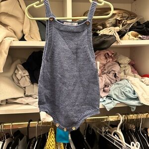 mi Lucero Blue Knit Baby One Piece